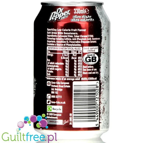 Dr Pepper Diet UK bez cukru, w puszce 330ml by Dr Pepper (dr-pepper-diet)