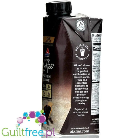 Atkins Iced Coffee RTD Protein Cafe Au Lait - gotowy kawowy koktajl proteinowy z witaminami by Atkins (atkins-nutritionals-iced-coffee-rtd-protein-cafe-au-lait-gotowy-koktajl-proteinowy)