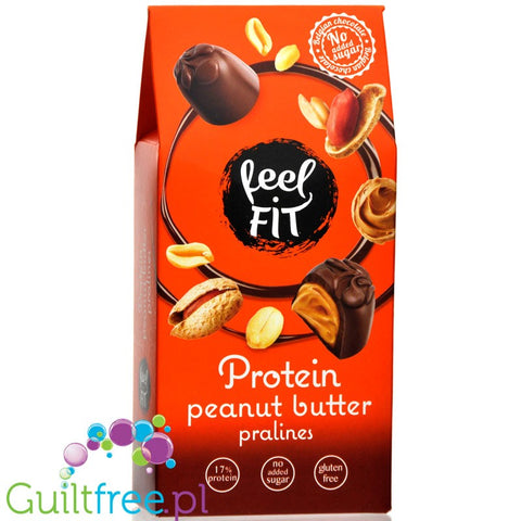 FeelFIT Protein Peanut Butter Pralines - praliny proteinowe bez dodatku cukru w mlecznej czekoladzie z masłem orzechowym by Feel Fit (feelfit-protein-peanut-butter-pralines-praliny-proteinowe-bez-dodatku-cukru-w-mlecznej-czekoladzie-z-maslem-orzechowym)