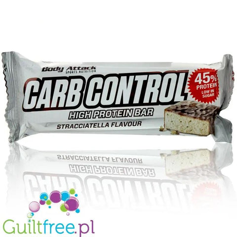 Carb Control Stracciatella - wielki sycący baton 45g białka by Body Attack (carb-control-baton-stracciatella-45g-bialka)