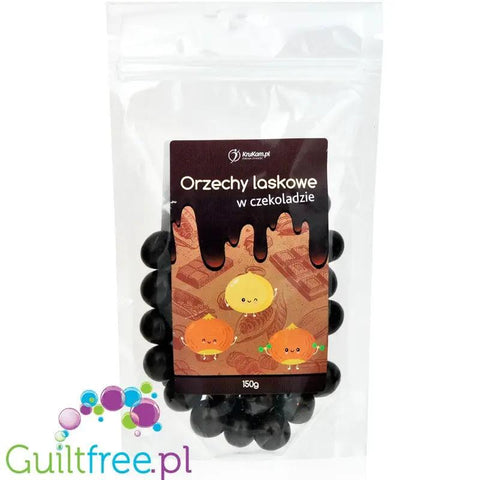 Krukam orzechy laskowe w czekoladzie 60% bez dodatku cukru słodzonej erytrolem by KruKam (krukam-orzechy-laskowe-w-czekoladzie-bez-dodatku-cukru-150g)