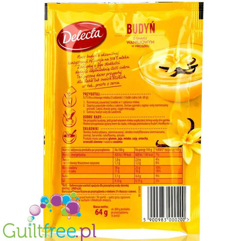 Delecta budyń waniliowy bez cukru, duże opakowanie na 0,75L mleka by Bakalland & Delecta (delecta-budyn-waniliowy-bez-cukru-duze-opakowanie-na-075l-mleka)