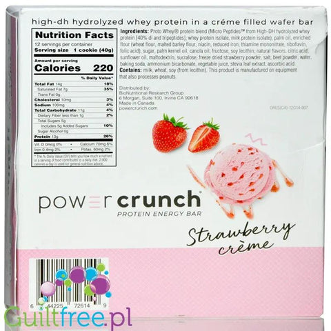 Power Crunch Strawberry Creme BOX x 12 - wafelek proteinowy z kremem (Truskawka & Śmietanka) by Power Crunch (power-crunch-strawberry-creme-box-x-12-wafelek-proteinowy-z-kremem-truskawka-smietanka)
