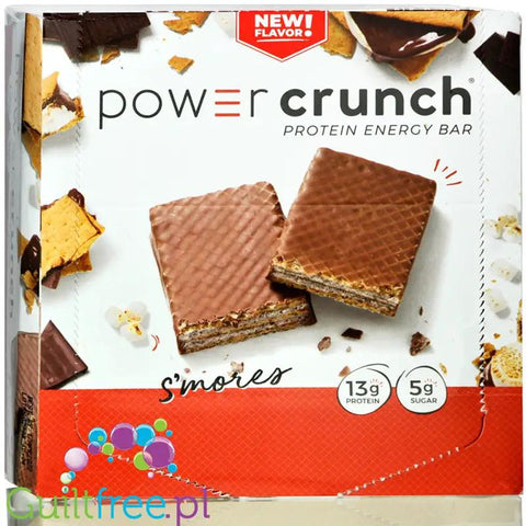 Power Crunch S'mores BOX x 12 - wafelek proteinowy z kremem by Power Crunch (power-crunch-s-mores-box-x-12-wafelek-proteinowy-z-kremem)