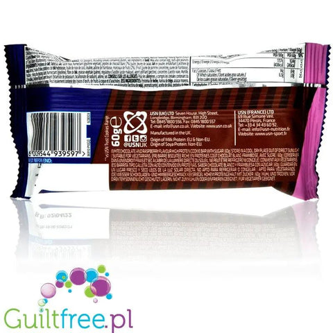 USN Trust Protein Cookie Bar White Chocolate Raspberry - ciacho proteinowe 15g białka z malinami i białą czekoladą by USN (Ultimate Sports Nutrition) (usn-trust-protein-cookie-bar-white-chocolate-raspberry-ciacho-proteinowe-15g-bialka-z-malinami-i-biala-czekolada)