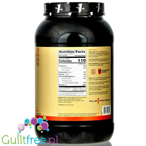 Rule1 R1 Protein Naturally Flavored, Vanila Crème - naturalnie aromatyzowana odżywka białkowa WPI & WPH, 25g białka w 100kcal by Rule1 (Rule One Proteins) (rule1-r1-protein-naturally-flavored-vanila-creme-naturalnie-aromatyzowana-odzywka-bialkowa-wpi-wph-25g-bialka-w-100kcal)