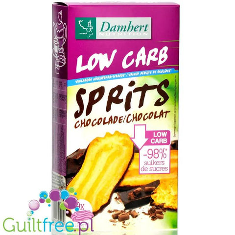 Damhert Low Carb Chocolat Sprits - niskowęglowodanowe ciastka z czekoladą bez dodatku cukru by Damhert (damhert-low-carb-chocolat-sprits-niskoweglowodanowe-ciastka-z-czekolada-bez-dodatku-cukru)