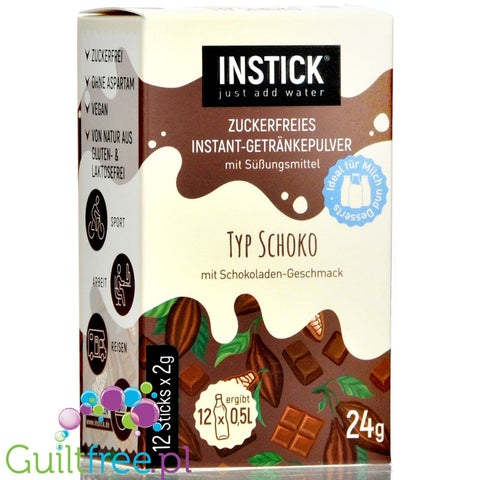 InStick Chocolate - rozpuszczalna saszetka smakowa do deserów inapoi bez cukru, 12 saszetek na 0,5L, Czekolada by INSTICK (instick-chocolate-rozpuszczalna-saszetka-smakowa-do-deserow-inapoi-bez-cukru-12-saszetek-na-05l-czekolada)