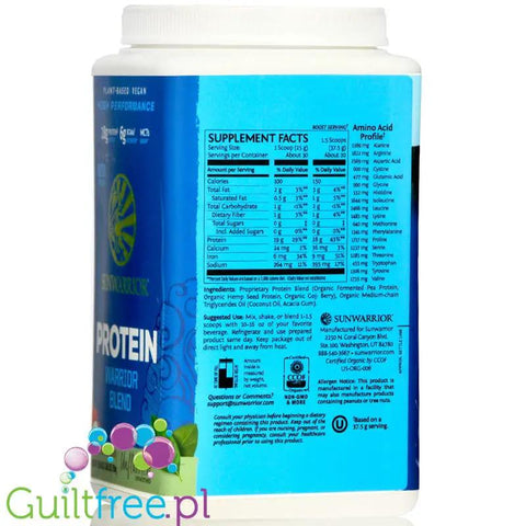 Sunwarrior Protein Warrior Blend, Natural 0,75kg - wegańska organiczna odżywka białkowa z goji i MCT by Sunwarrior (sunwarrior-protein-warrior-blend-natural-075kg-weganska-orgaiczna-odzywka-bialkowa-z-goji-i-mct)
