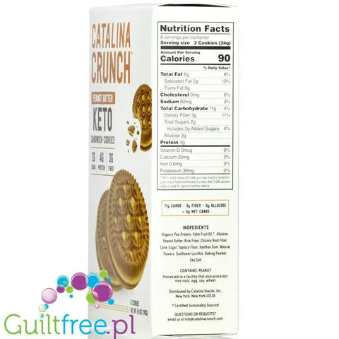 Catalina Crunch Keto Peanut Butter Creme Sandwich Cookies - wegańskie markizy z kremem orzechowym bez cukru by Catalina Crunch (catalina-crunch-keto-peanut-butter-creme-sandwich-cookies-weganskie-markizy-z-kremem-orzechowym-bez-cukru)