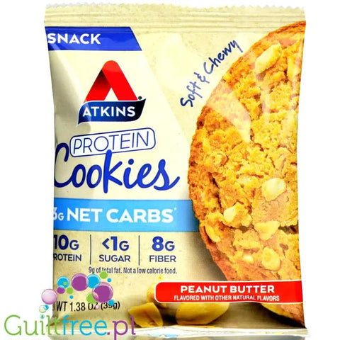 Atkins Snack Protein Cookie, Peanut Butter - keto ciastka z masłem orzechowym pudełko x 4szt by Atkins (atkins-snack-protein-cookie-peanut-butter-niskoweglowodanowe-ciastka-proteinowe-pudelko-x-4szt)