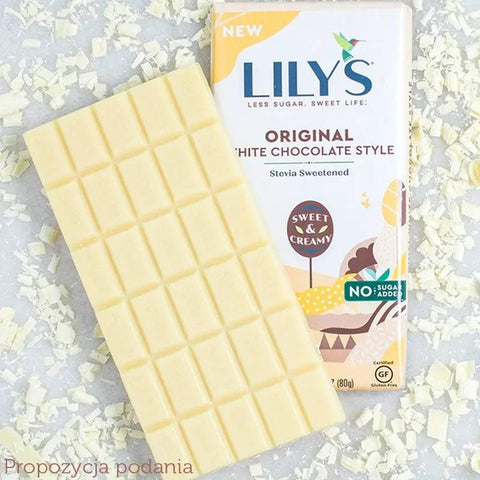 Lily's Sweets White Chocolate - keto biała czekolada bez cukru ze stewią i erytrolem by Lily's Sweets (lily-s-sweets-no-sugar-added-white-chocolate-style-bars-original-biala-czekolada-bez-cukru-ze-stewia)