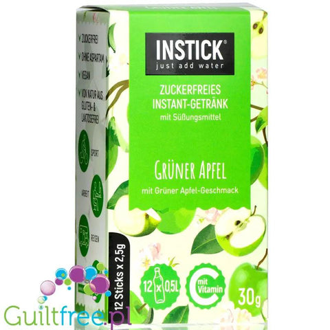 InStick Green Apple - rozpuszczalna saszetka smakowa do napoi bez cukru, Zielone Jabłuszko, 12 saszetek na 0,5L by INSTICK (instick-green-apple-rozpuszczalna-saszetka-smakowa-do-napoi-bez-cukru-zielone-jabluszko-12-saszetek-na-0-5l)