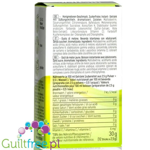 InStick Honeydew Melon - rozpuszczalna saszetka smakowa do napoi bez cukru, Melon Miodowy, 12 saszetek na 0,5L by INSTICK (instick-honeydew-melon-rozpuszczalna-saszetka-smakowa-do-napoi-bez-cukru-melon-miodowy-12-saszetek-na-0-5l)