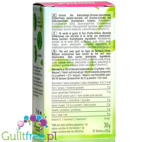 InStick Green Tea, Cactus & Lemon - saszetka smakowa instant do napoi bez cukru, 12 saszetek na 0,5L by INSTICK (instick-green-tea-cactus-lemon-saszetka-smakowa-instant-do-napoi-bez-cukru-12-saszetek-na-0-5l)