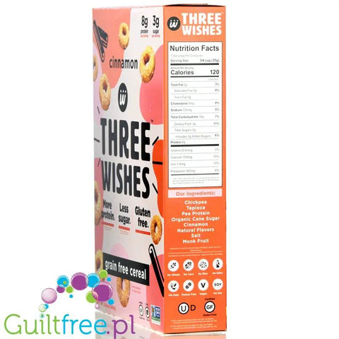 Three Wishes Grain Free Cereal, Cinnamon - niskowęglowodanowe płatki śniadaniowe bez glutenu, z monk fruit by Three Wishes Cereal (three-wishes-grain-free-cereal-cinnamon-niskoweglowodanowe-platki-sniadaniowe-bez-glutenu-z-monk-fruit)