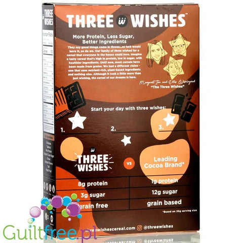Three Wishes Grain Free Cereal, Cocoa - niskowęglowodanowe płatki śniadaniowe bez glutenu, z monk fruit by Three Wishes Cereal (three-wishes-grain-free-cereal-cocoa-niskoweglowodanowe-platki-sniadaniowe-bez-glutenu-z-monk-fruit)