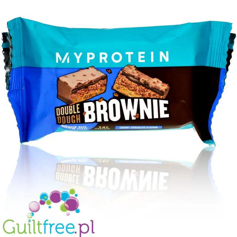 MyProtein Double Dough Brownie Chunky Chocolate - proteinowe ciastko z ciemną i mleczną czekoladą i karmelem by My Protein (myprotein-double-dough-brownie-chunky-chocolate)