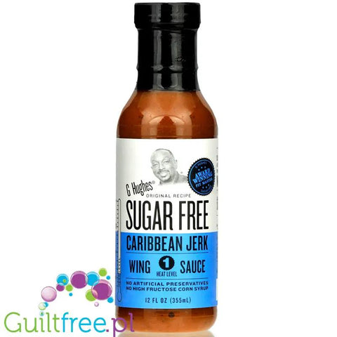 G. Hughes Wing Sauce, Caribbean Jerk - łagodny sos do skrzydełek z kurczaka bez cukru by G.Hughes Smokehouse (g-hughes-smokehouse-sugar-free-wing-sauce-caribbean-jerk-mild)