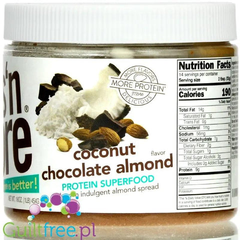 Nuts 'N More Chocolate Coconut Almond Butter - masło migdałowe z czekoladą i kokosem, z WPI i ksylitolem by Nuts'n more (nuts-n-more-chocolate-coconut-almond-butter-maslo-migdalowe-z-wpi-i-ksylitolem)
