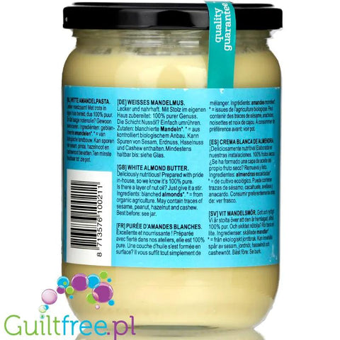 Terrasana Almond White 0,5kg - organiczne białe masło migdałowe z blanszowanych migdałów 100%, bez soli i cukru by Terrasana (terrasana-almond-white-05kg-organiczne-biale-maslo-migdalowe-z-blanszowanych-migdalow-100-bez-soli-i-cukru)
