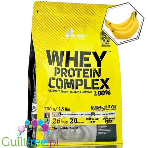 Olimp Whey Protein Complex 100% 0,7 kg Banana - bananowa odżywka białkowa by Olimp (olimp-whey-protein-complex-100-07-kg-banana-bananowa-odzywka-bialkowa)