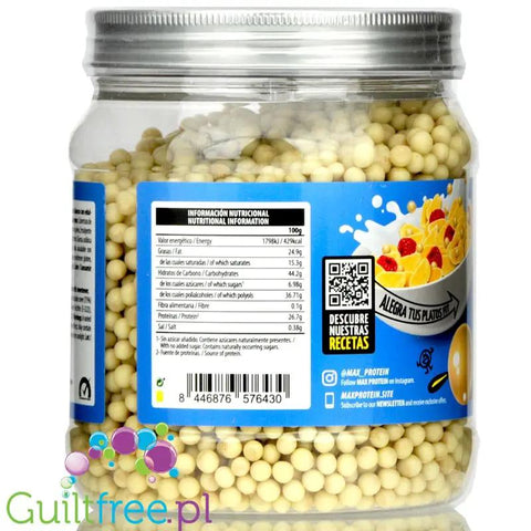 MAX Protein Pops White Chocolate 0,5kg - kulki proteinowe w polewie z białej czekolady by MAX Protein® (max-protein-pops-white-chocolate-05kg-kulki-proteinowe-w-polewie-z-bialej-czekolady)