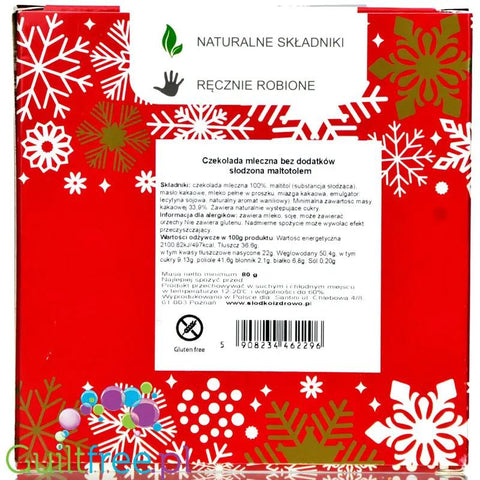 Santini Christmas Mleczna, ręcznie robiona mleczna świąteczna czekolada bez cukru by Santini (santini-christmas-mleczna-recznie-robiona-mleczna-swiateczna-czekolada-bez-cukru)