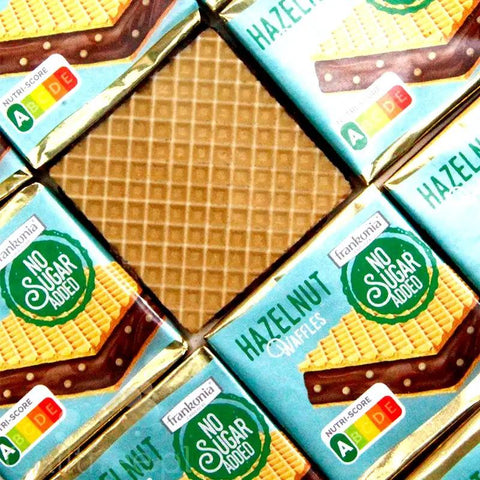 Frankonia Chocolat Hazelnut Waffle 9-pak (al la Hanuta bez cukru) - wafle z kremem kakaowo-orzechowym 76kcal by Frankonia (frankonia-chocolat-hazelnut-waffle-9-pak-al-la-hanuta-bez-cukru-wafle-z-kremem-kakaowo-orzechowym)