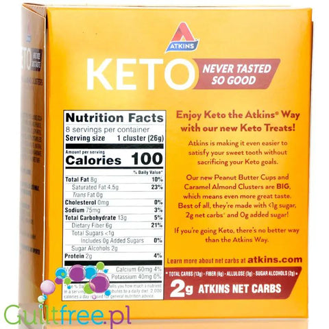 Atkins KETO Caramel Almond Clusters box 8pak- keto czekoladki bez cukru z karmelem i migdałami by Atkins (atkins-keto-caramel-almond-clusters-box-8pak-keto-czekoladki-bez-cukru-z-karmelem-i-migdalami)