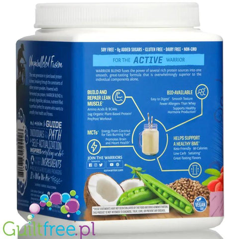 Sunwarrior Protein Warrior Blend, Berry 0,375kg - wegańska organiczna odżywka białkowa z goji i MCT by Sunwarrior (sunwarrior-protein-warrior-blend-berry-0375kg-weganska-organiczna-odzywka-bialkowa-z-goji-i-mct)