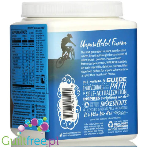 Sunwarrior Protein Warrior Blend, Chocolate 0,375kg - wegańska organiczna odżywka białkowa z goji i MCT by Sunwarrior (sunwarrior-protein-warrior-blend-chocolate-0375kg-weganska-organiczna-odzywka-bialkowa-z-goji-i-mct)