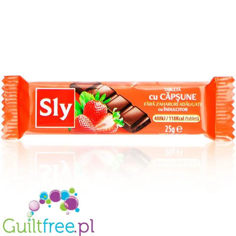 Sly Nutritia Milk Chocolate Strawberry 120kcal - mleczna czekoladka truskawkowa bez dodatku cukru by Sly Nutritia (sly-nutritia-milk-chocolate-strawberry-120kcal-mleczna-czekoladka-z-masa-truskawkowa-bez-dodatku-cukru)