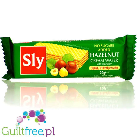 Sly Nutritia Hazelnut Wafer 91kcal - wafelek z kremem z orzechów laskowych bez cukru by Sly Nutritia (sly-nutritia-hazelnut-wafer-91kcal-wafelek-z-kremem-z-orzechow-laskowych-bez-cukru)