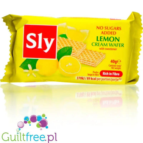 Sly Nutritia Lemon Cream Wafer - wafelki z kremem cytrynowym bez dodatku cukru by Sly Nutritia (sly-nutritia-wafelki-z-kremem-cytrynowym-bez-dodatku-cukru-40g)