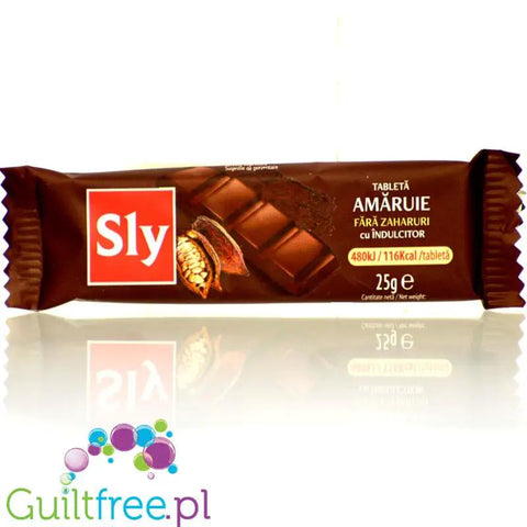 Sly Nutritia Dark Chocolate 116kcal - baton z czekolady deserowej bez dodatku cukru by Sly Nutritia (sly-nutritia-dark-chocolate-116kcal-baton-z-czekolady-deserowej-bez-dodatku-cukru)