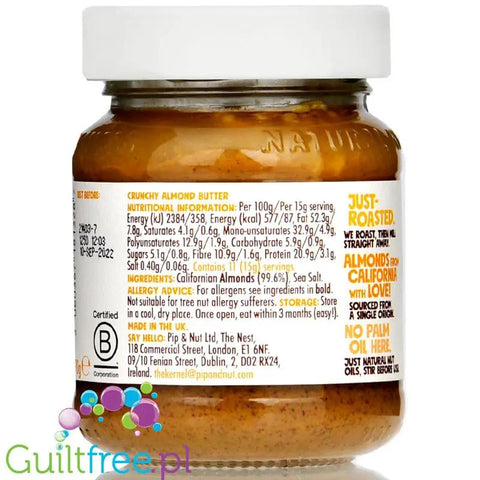 Pip & Nut Crunchy Almond masło migdałowe z kawałkami migdałów by Pip & Nut (pip-nut-crunchy-almond-maslo-migdalowe-z-kawalkami-migdalow)
