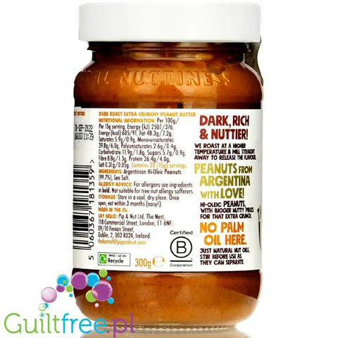Pip & Nut Ultimate Crunchy Dark Roast Peanut Butter - mocno prażone masło orzechowe crunchy by Pip & Nut (pip-nut-ultimate-crunchy-dark-roast-peanut-butter-300g)