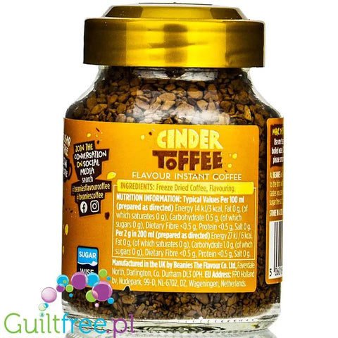 Beanies Cinder Toffee - liofilizowana, aromatyzowana kawa instant 2kcal by Beanies Flavour Coffee (beanies-cinder-toffee-liofilizowana-aromatyzowana-kawa-instant-2kcal)