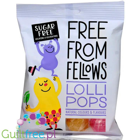 Free From Fellows Lollipops - lizaki bez cukru cola & truskawka, ze stewią by Free From Fellows (free-from-fellows-sugar-free-lollipops-cola-strawberry)