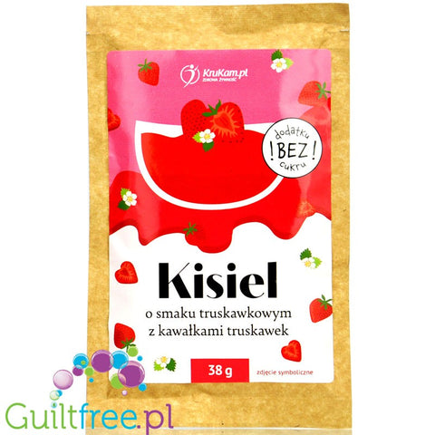 Krukam Kisiel Truskawka - kisiel o smaku truskawkowym z truskawkami, bez dodatku cukru by KruKam (krukam-kisiel-truskawka-kisiel-o-smaku-truskawkowym-z-truskawkami-bez-dodatku-cukru)