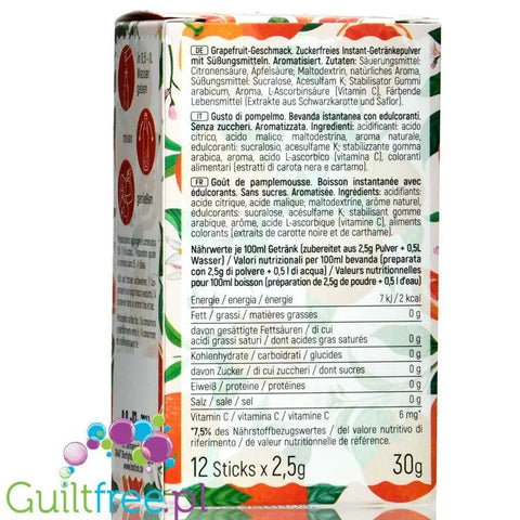 InStick Grapefruit - rozpuszczalna saszetka smakowa do deserów inapoi bez cukru, 12 saszetek na 0,5L by INSTICK (instick-grapefruit-rozpuszczalna-saszetka-smakowa-do-deserow-inapoi-bez-cukru-12-saszetek-na-05l)