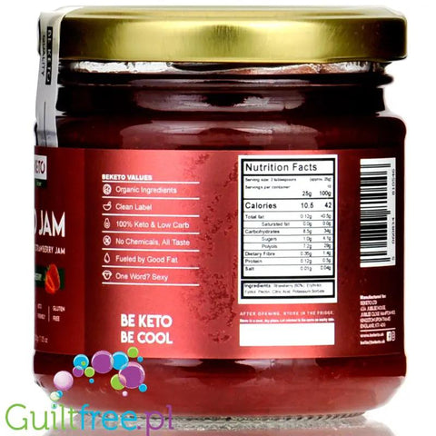 BeKeto Jam Very Strawberry - Keto Dżem™ Bardzo Truskawkowy 42kcal z erytrolem i ksylitolem by BeKETO (be-keto-jam-very-strawberry-keto-dzem-bardzo-truskawkowy-42kcal-z-erytrolem-i-ksylitolem)