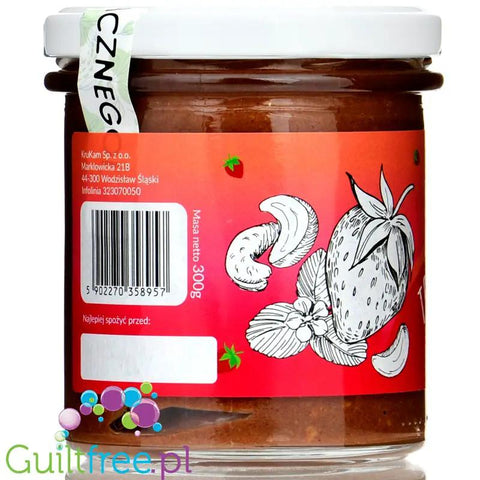 Krukam Truskanella, Czekopasta z Truskawkami - pasta cashew z ciemną czekoladą & truskawkami bez dodatku cukru by KruKam (krukam-truskanella-czekopasta-z-truskawkami-pasta-cashew-z-ciemna-czekolada-truskawkami-bez-dodatku-cukru)