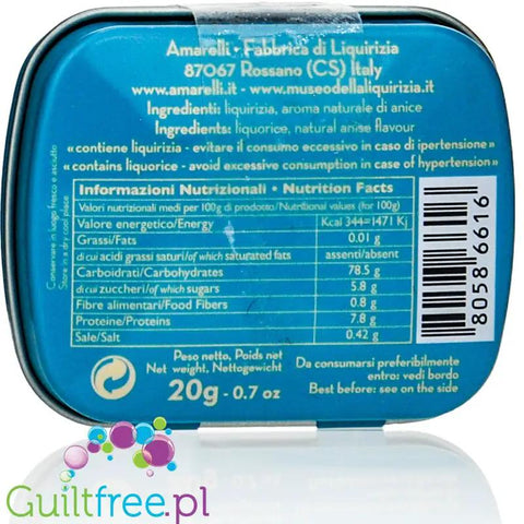 Amarelli Liquirizia All'Anice Sky - kalabryjska lukrecja anyżkowa bez cukru by Amarelli (amarelli-liquirizia-all-anice-sky-kalabryjska-lukrecja-anyzkowa-bez-cukru)