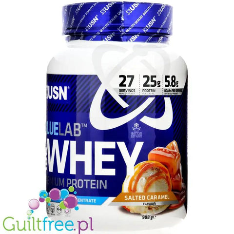 USN Blue Lab Whey Salted Caramel 0,9kg - odzywka białkowa WPI, WPC, WPH z Tolerase L by USN (Ultimate Sports Nutrition) (usn-blue-lab-whey-salted-caramel-09kg-odzywka-bialkowa-wpi-wpc-wph-z-tolerase-l)