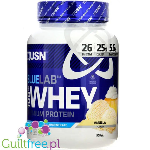 USN Blue Lab Whey Vanilla 0,9kg - odżywka białkowa WPI, WPC, WPH z Tolerase L by USN (Ultimate Sports Nutrition) (usn-blue-lab-whey-vanilla-09kg-odzywka-bialkowa-wpi-wpc-wph-z-tolerase-l)