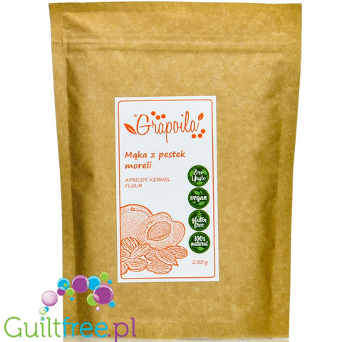 Grapoila Apricot Seed - odtłuszczona mąka z pestek moreli, 34% węglowodanów by Grapoila (grapoila-apricot-seed-odtluszczona-maka-z-pestek-moreli-9-weglowodanow)
