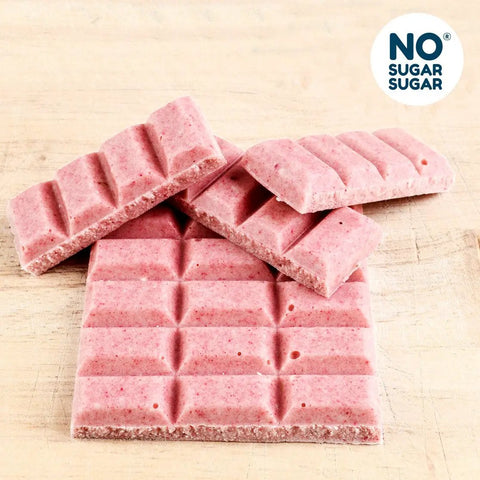 NO SUGAR SUGAR Schokolade Himbeer-Joghurt - rzemieślnicza czekolada bez cukru z erytrolem, Biała z Malinami by NOsugarSUGAR (nosugarsugar-schokolade-himbeer-joghurt-rzemieslnicza-czekolada-bez-cukru-z-erytrolem-biala-z-malinami)