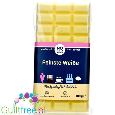 NO SUGAR SUGAR Schokolade Feinste Weiße - rzemieślnicza biała czekolada bez cukru z erytrolem i stewią by NOsugarSUGAR (nosugarsugar-schokolade-feinste-weisse-rzemieslnicza-biala-czekolada-bez-cukru-z-erytrolem-i-stewia)